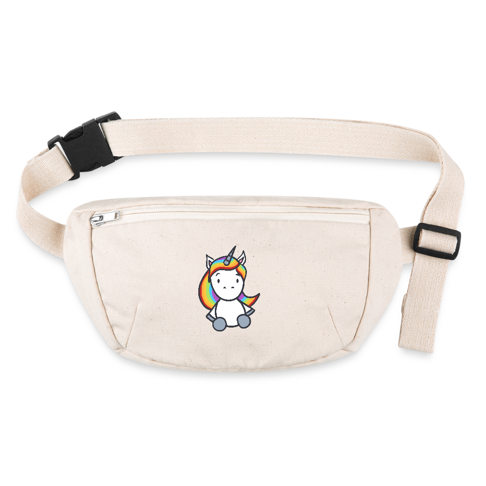Einhorn mit Regenbogen Haaren - Stanley/Stella recycelte Gürteltasche - Naturweiß