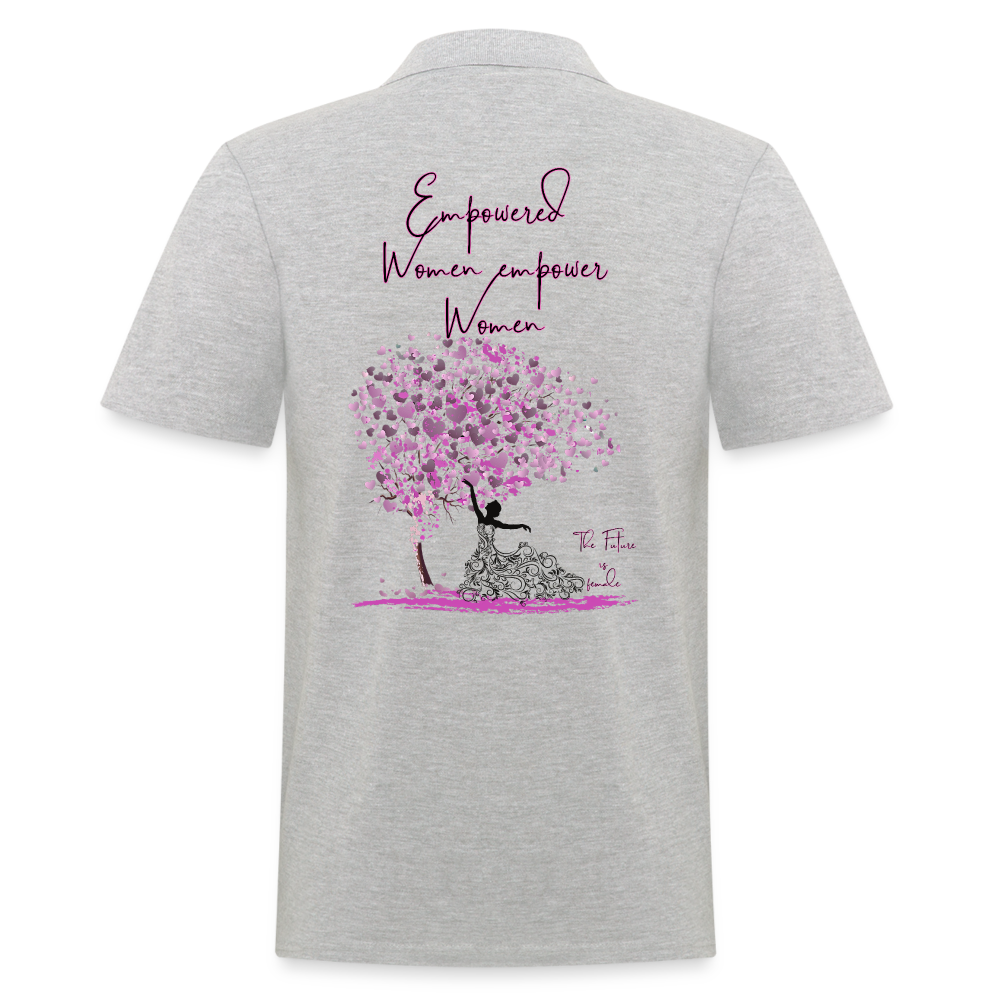 Empowered Women empower Women Backprint "Männer" Polo Shirt - Grau meliert