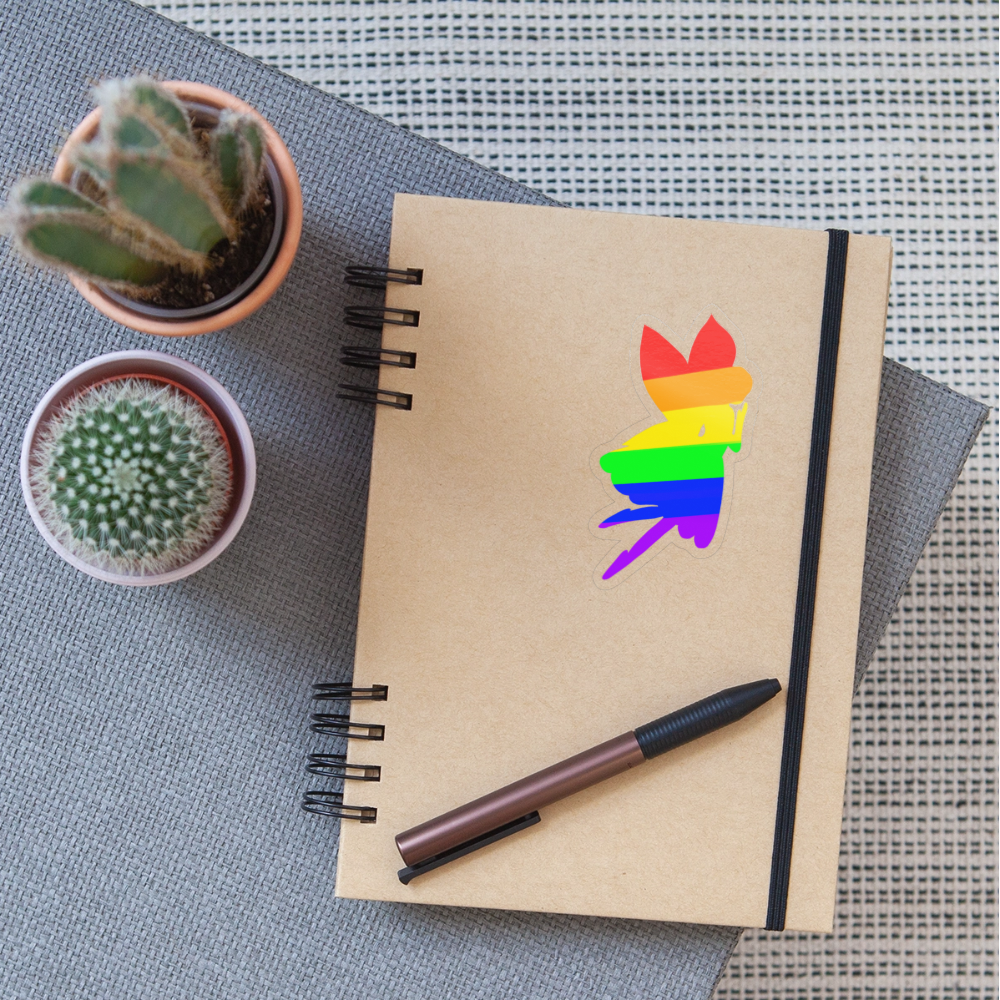 Regenbogen Fee - Sticker (groß) - Transparent glänzend