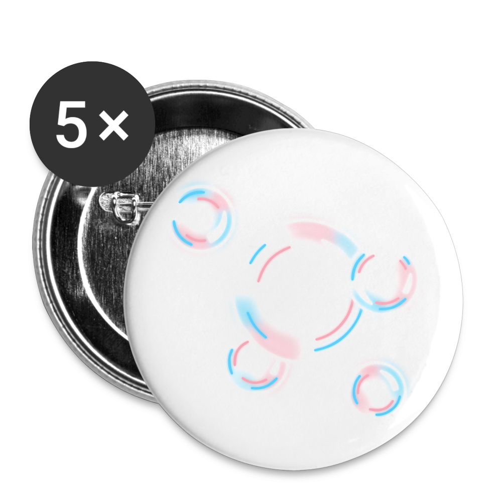 Trans Seifenblasen Buttons klein 5x - Weiß