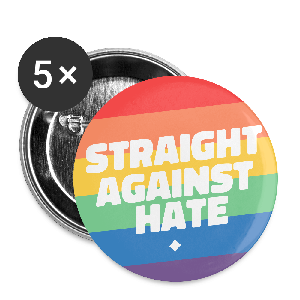 Straight Against Hate Badge - Buttons klein 5x - Weiß