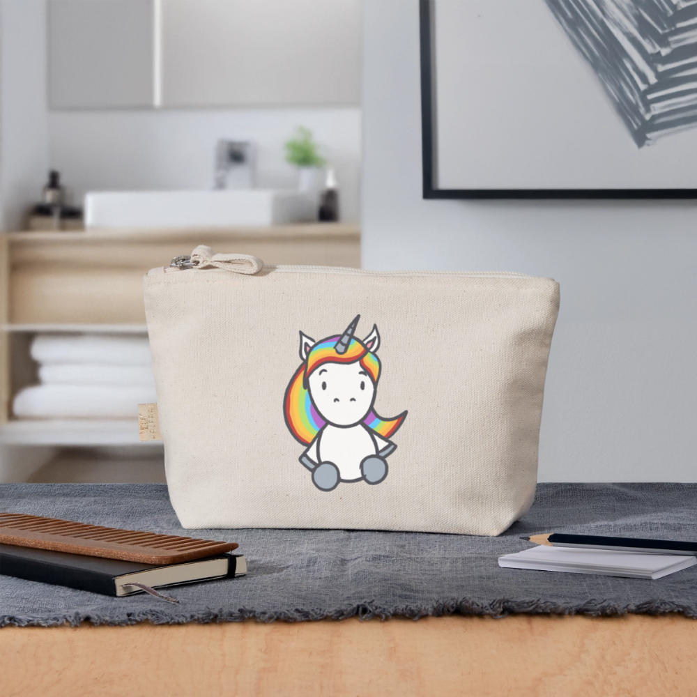 Einhorn mit Regenbogen Haaren - Täschchen - Natur