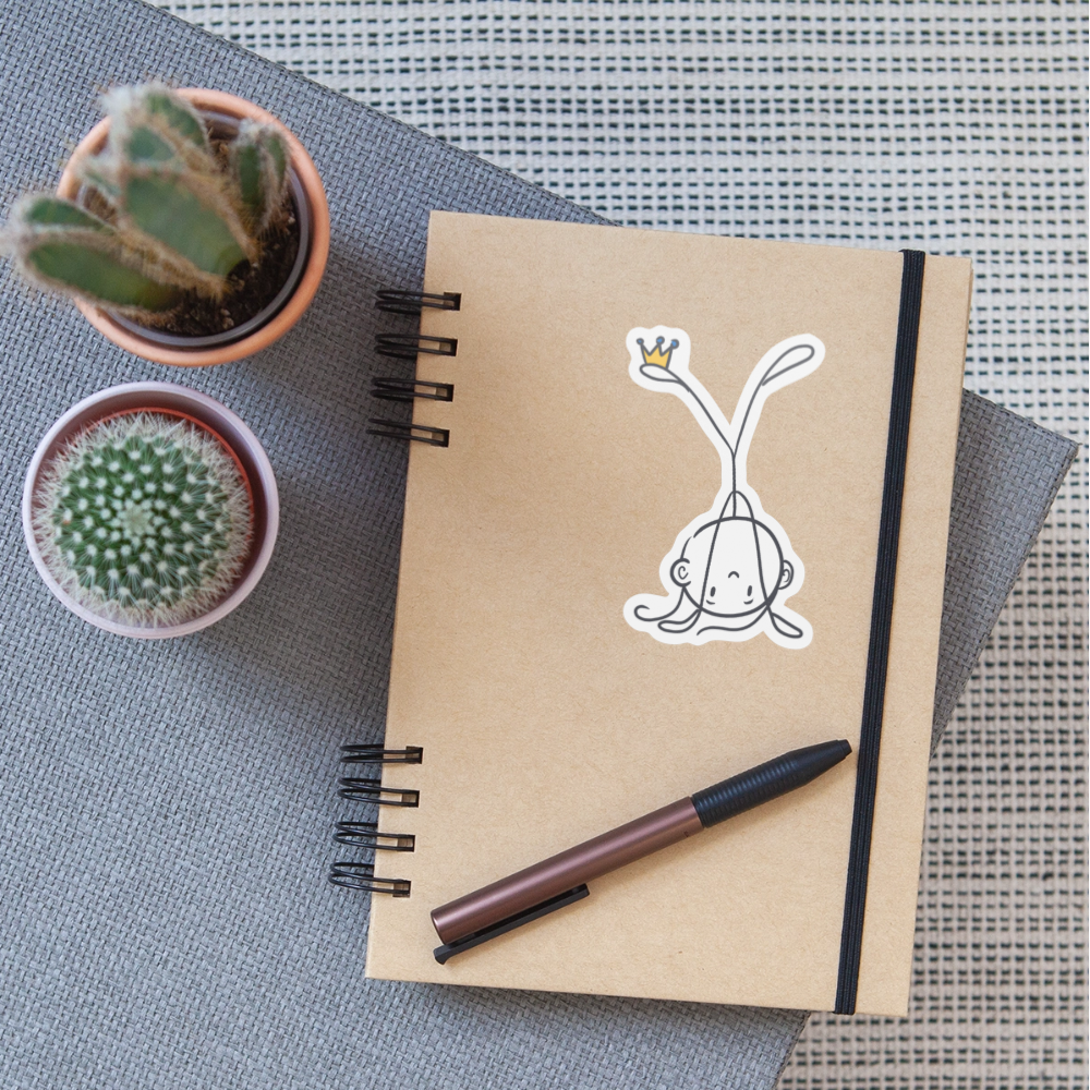 Seelenmännchen "Handstand Edition" - Sticker (groß) - Mattweiß