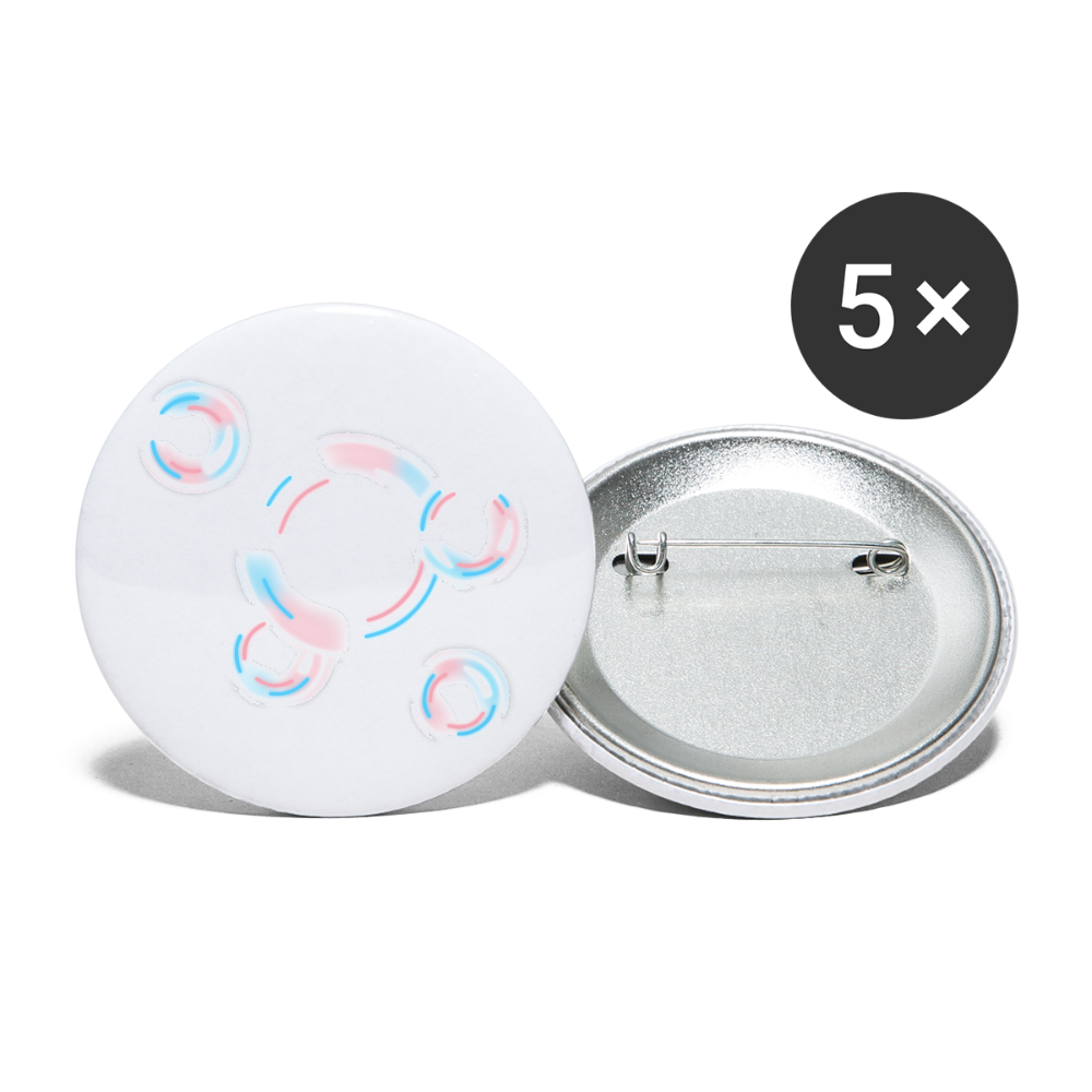 Trans Seifenblasen Buttons klein 5x - Weiß