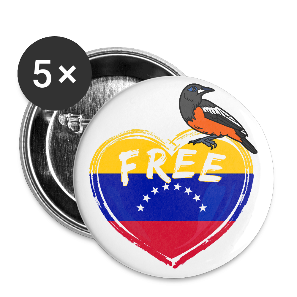 Free Venezuela "Unbroken Wings Edition" - Buttons klein 5x - Weiß