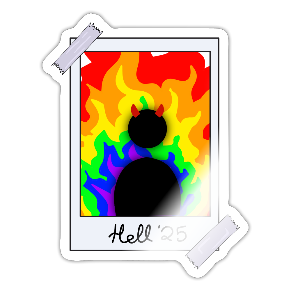 Queer in Hell '25 - Sticker (groß) - Weiß glänzend