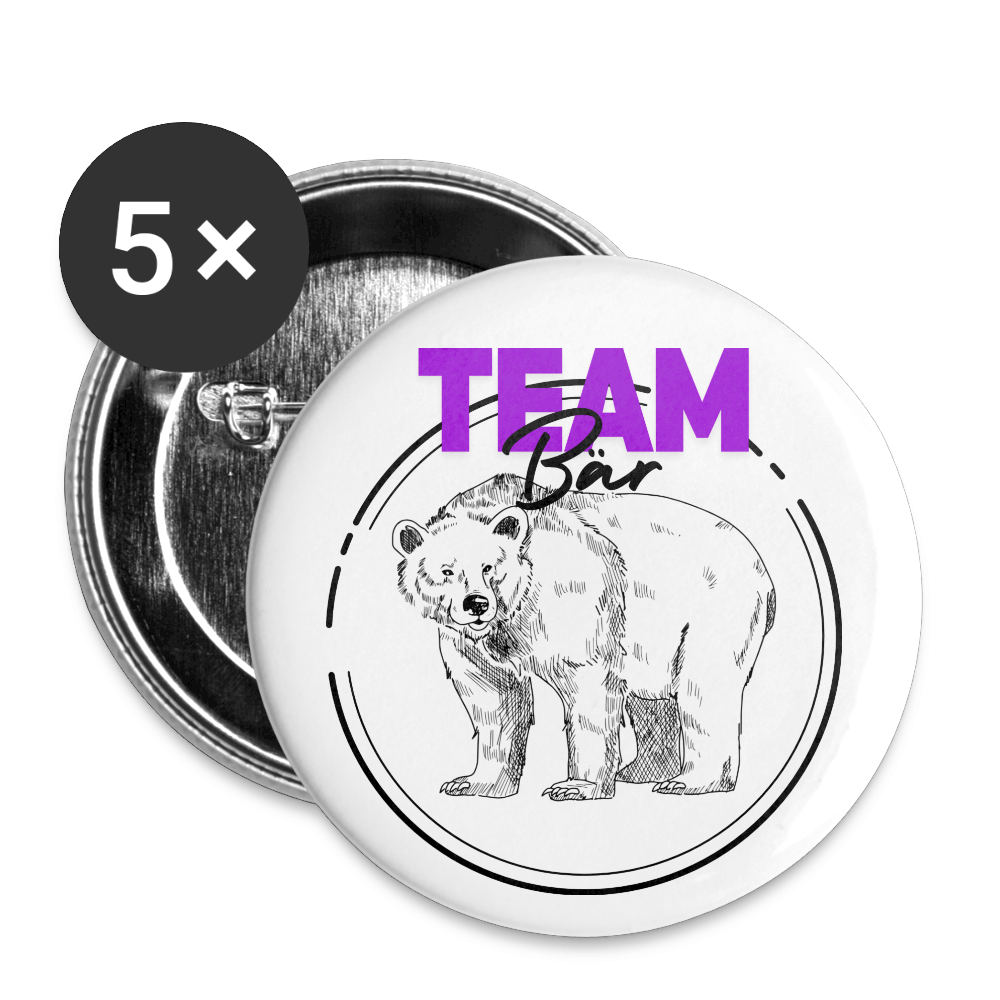 Team Bär - Buttons klein 5x - Weiß