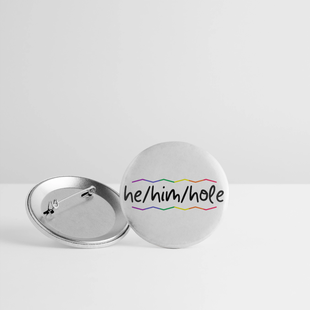 he/him/hole "Pride Waves Edition" - Buttons klein 5x - Weiß