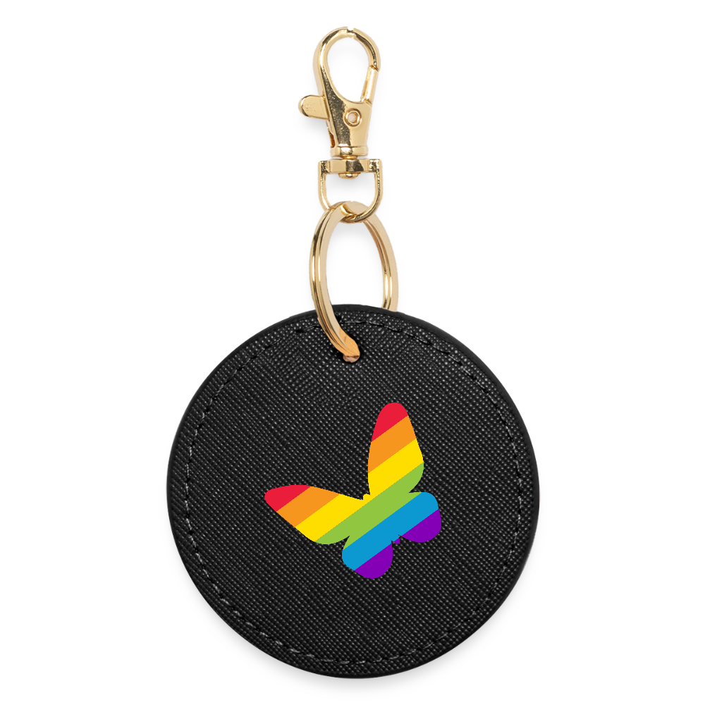 Regenbogen Schmetterling - BOUTIQUE Schlüsselanhänger - Schwarz