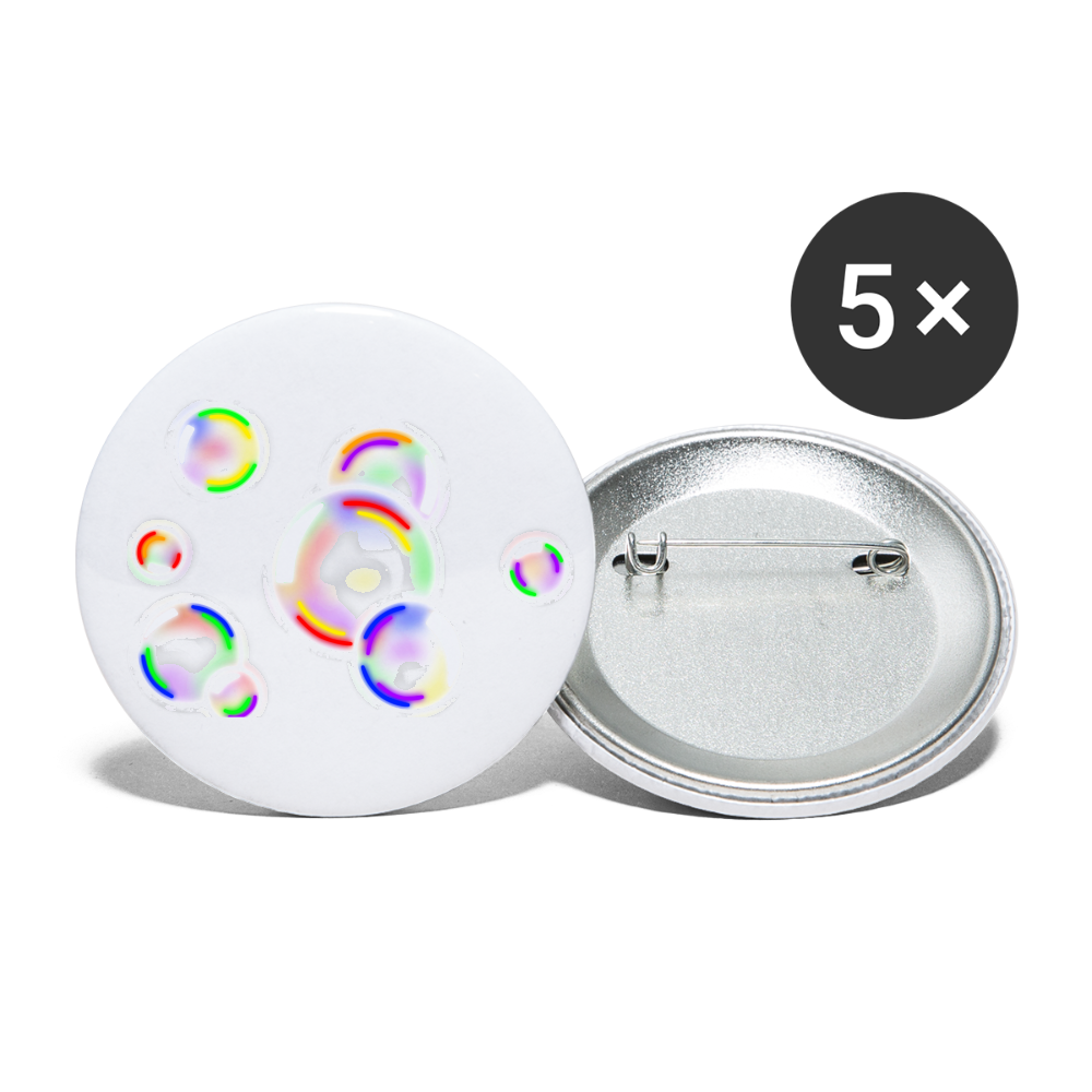 Regenbogen Seifenblasen Buttons klein 5x - Weiß
