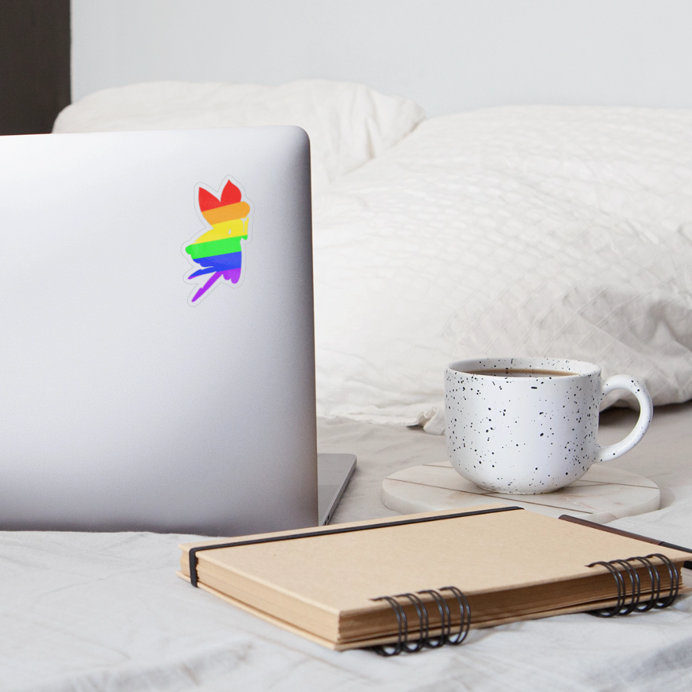 Regenbogen Fee - Sticker (groß) - Transparent glänzend