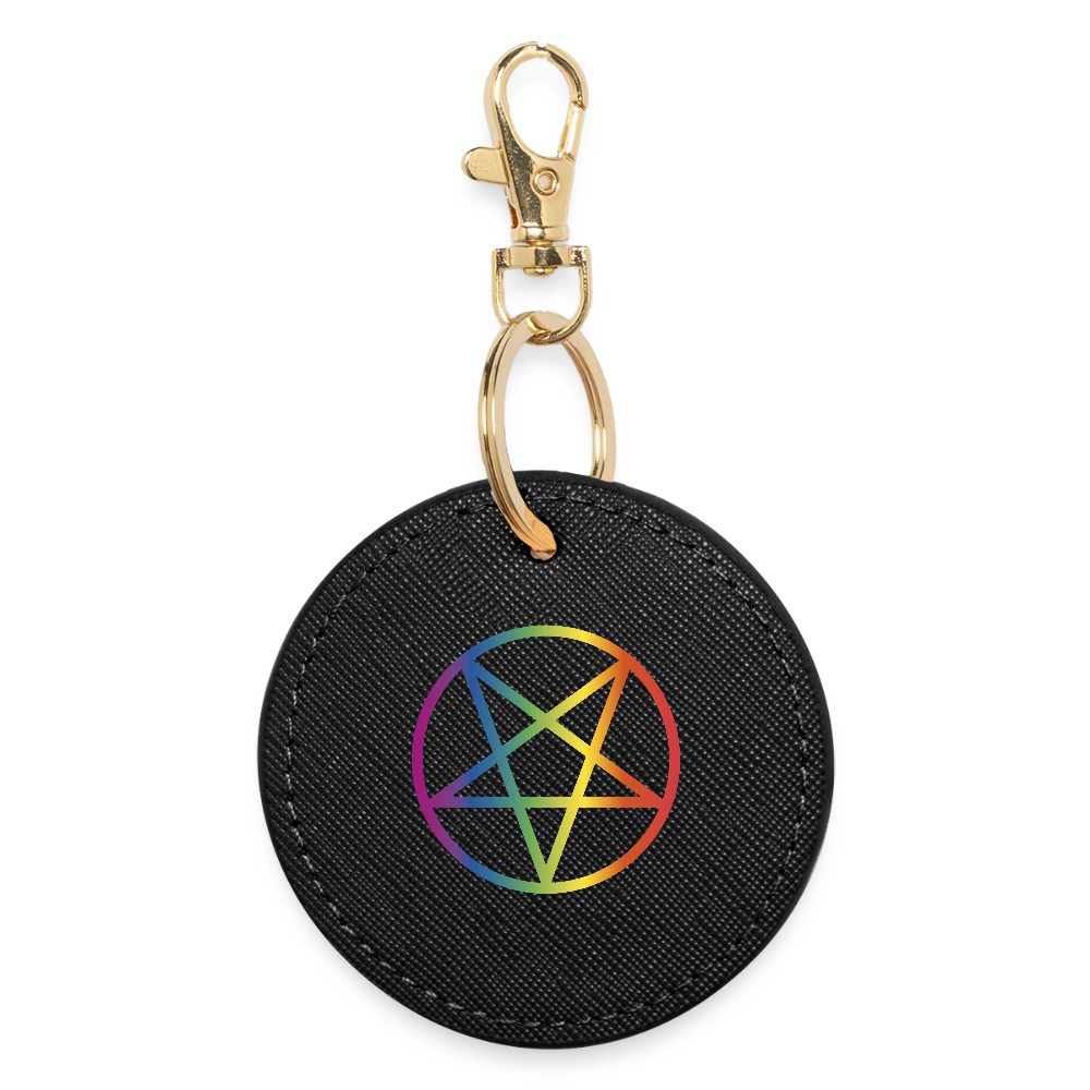 Regenbogen Pentagramm - BOUTIQUE Schlüsselanhänger - Schwarz