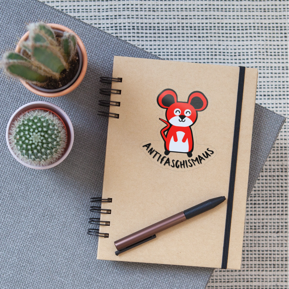 Antifaschismaus - Sticker (groß) - Transparent glänzend