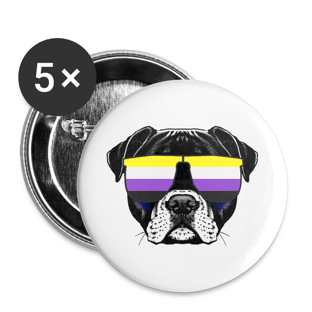 Nonbinary Doggo - Buttons klein 5x - Weiß