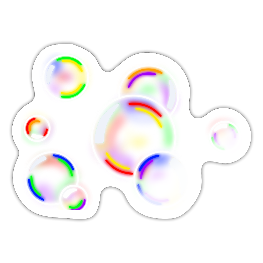 Regenbogen Seifenblasen Sticker (groß) - Weiß glänzend