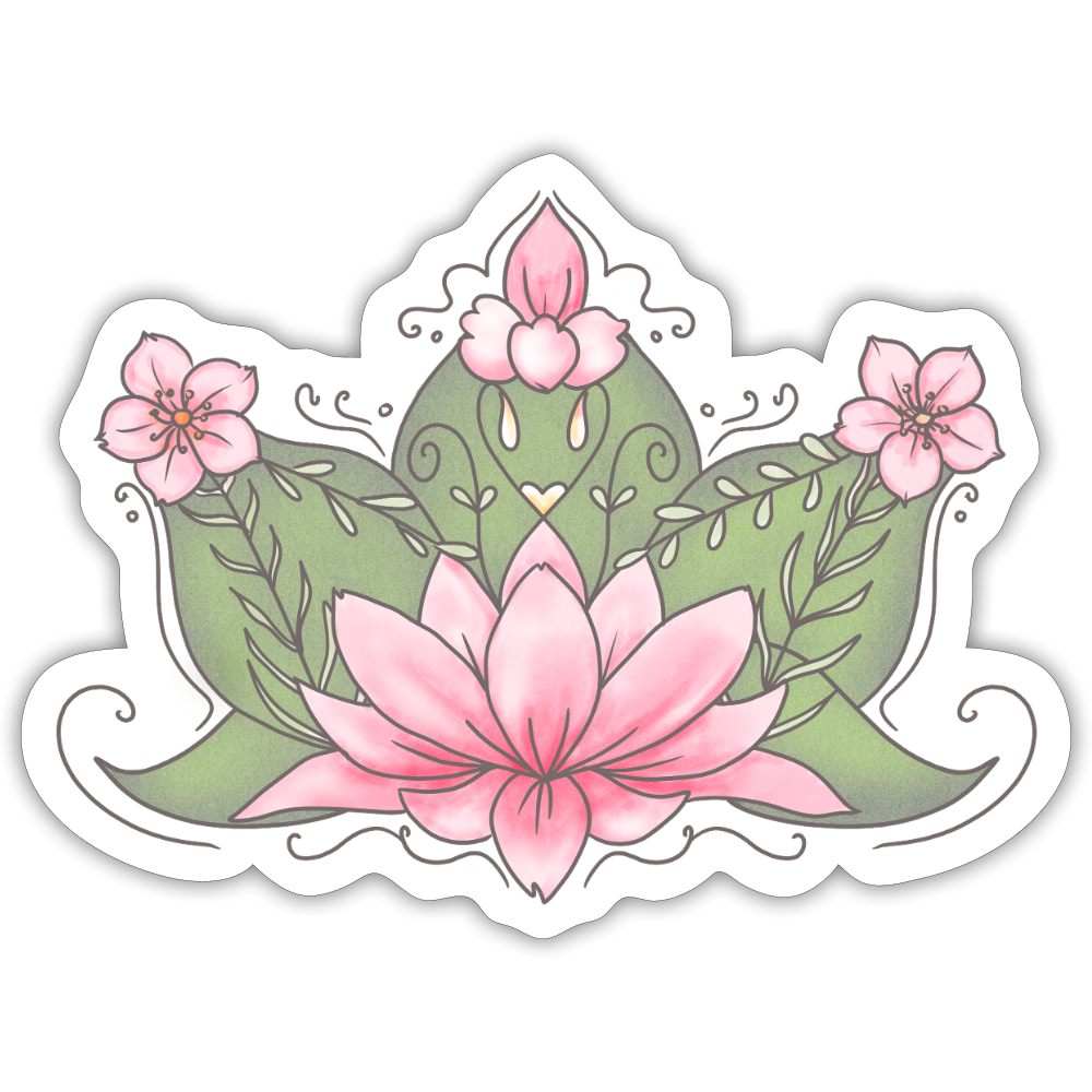 Floralcrown - 1x Sticker (groß) - Mattweiß