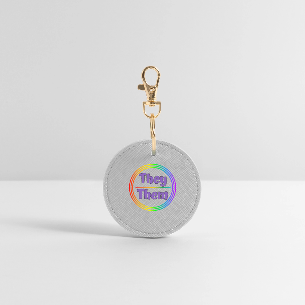 They/Them Pronomen Regenbogenkreis - BOUTIQUE Schlüsselanhänger - Grau