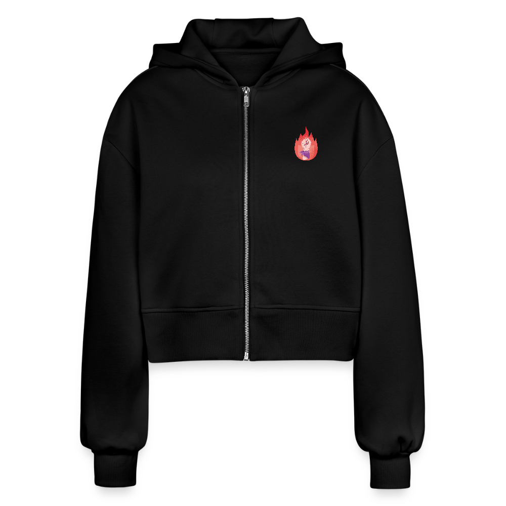 It's a Beautiful Day to Smash the Patriarchy Backprint - Frauen Oversized Cropped Kapuzenjacke - Schwarz