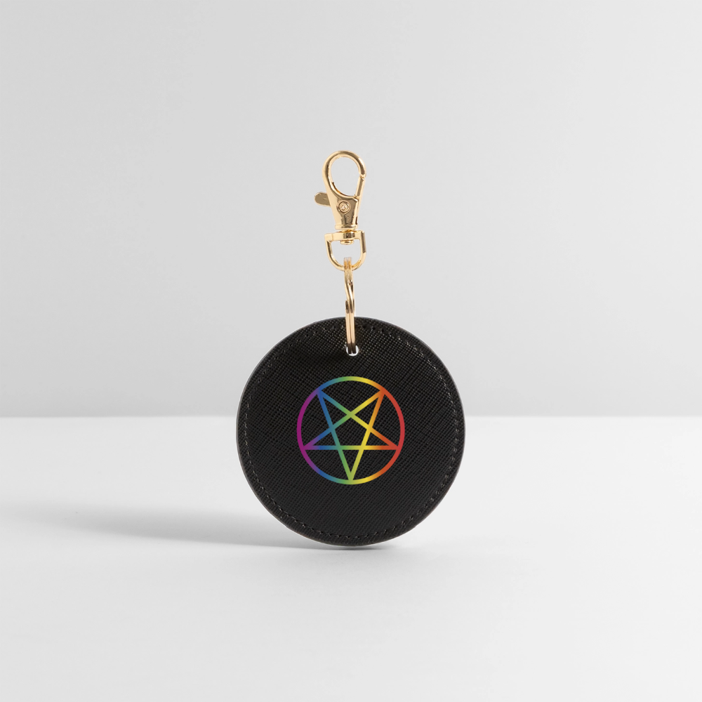 Regenbogen Pentagramm - BOUTIQUE Schlüsselanhänger - Schwarz