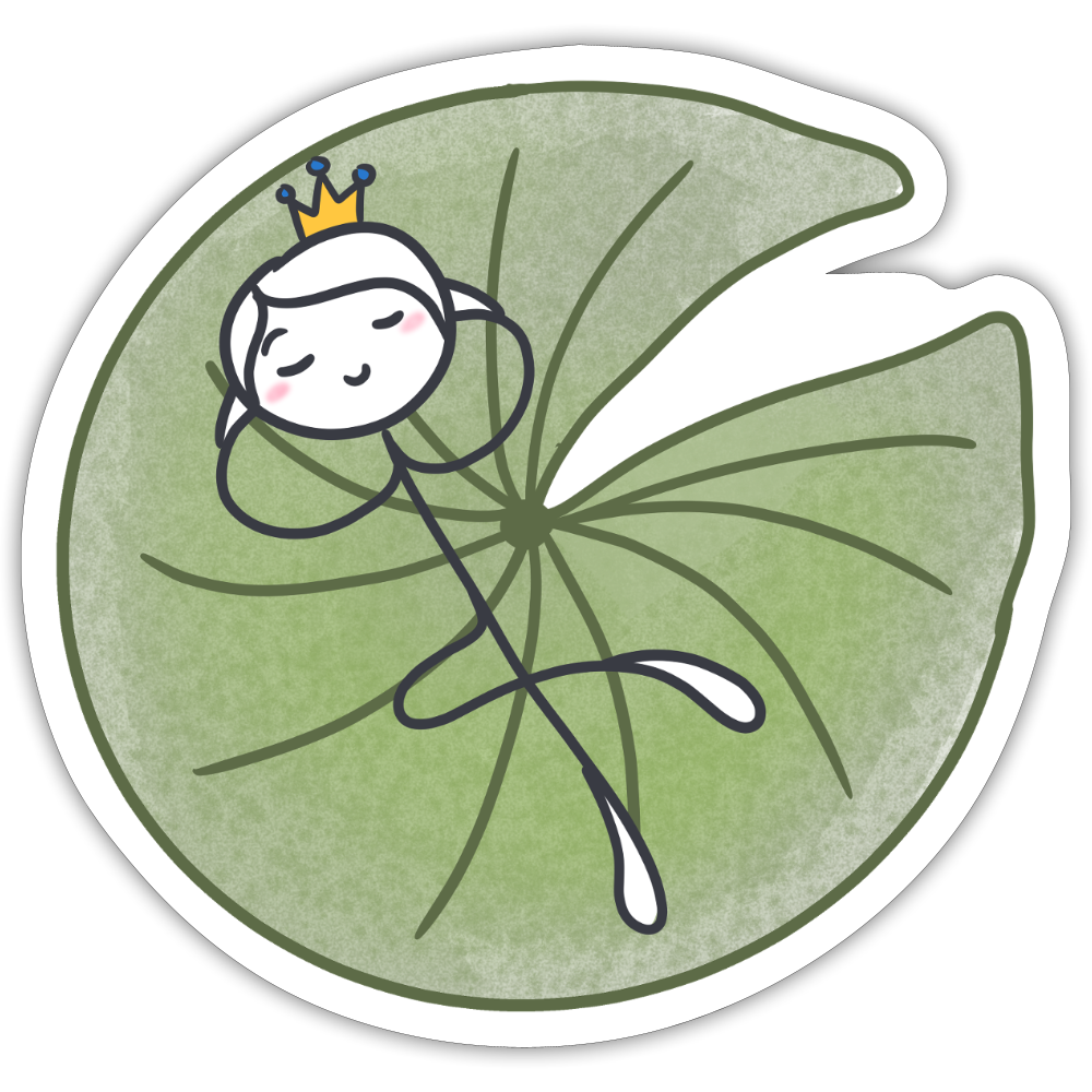 Seelenmännchen "Seerosenchillung Edition" - 1x Sticker (groß) - Mattweiß