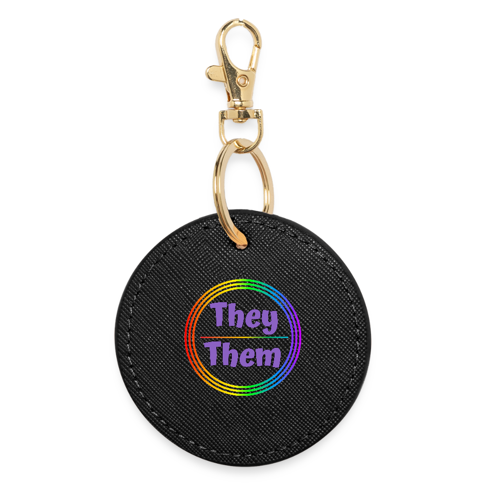 They/Them Pronomen Regenbogenkreis - BOUTIQUE Schlüsselanhänger - Schwarz