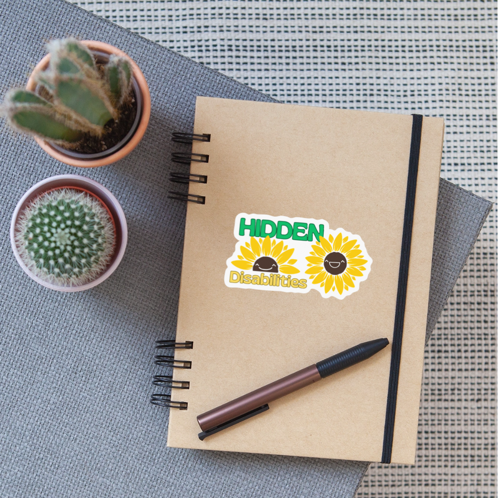 Hidden Disabilities "Sunflower Smile Edition" - Sticker (groß) - Weiß glänzend