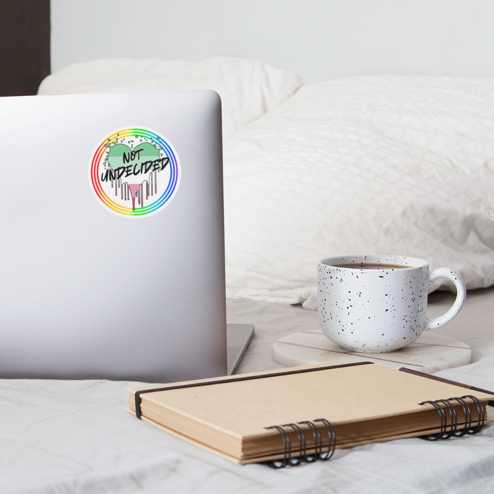 Abrosexual Not Undecided "Regenbogenkreis Edition" - Sticker (groß) - Mattweiß