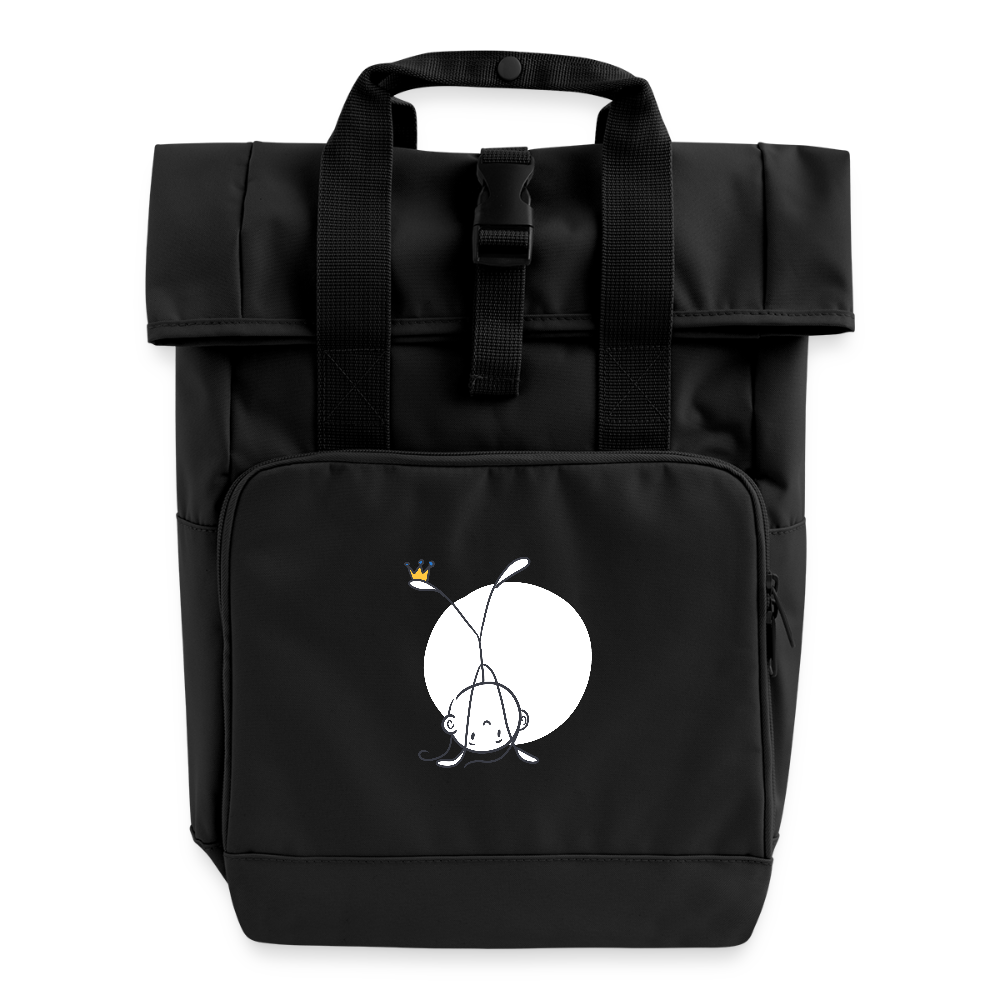 Seelenmännchen "Handstand Edition" - Rolltop Rucksack mit zwei Griffen - Schwarz