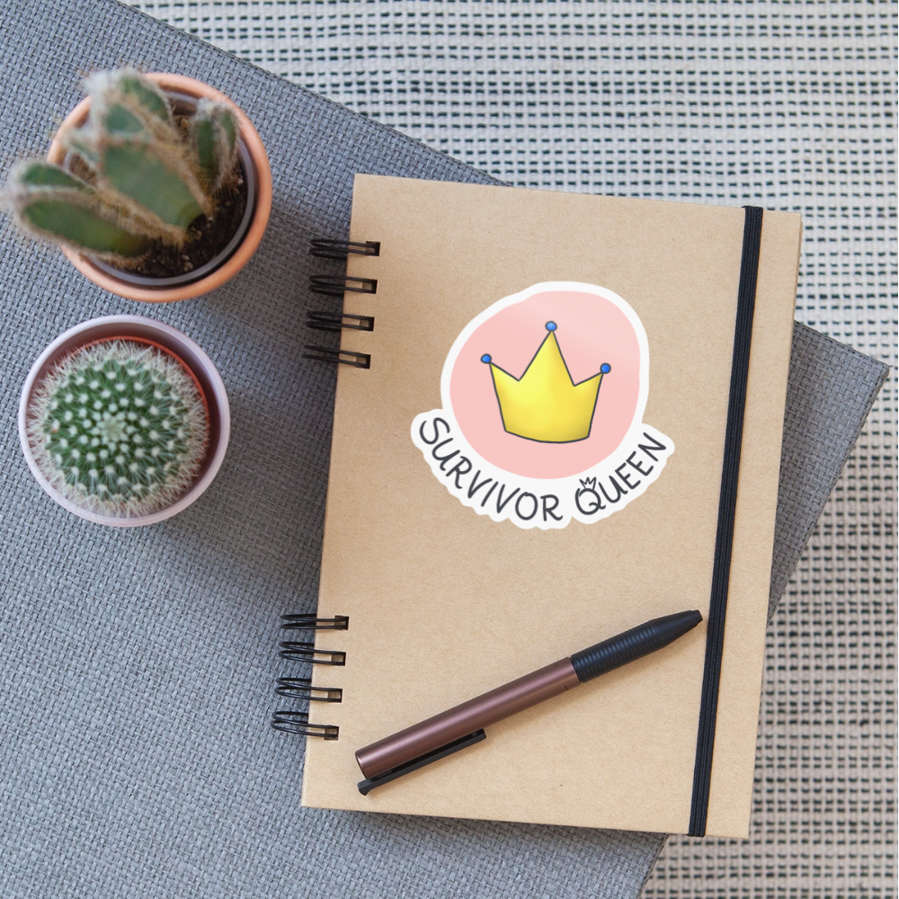 Survivor Queens Logo "Schriftzug Edition" - Sticker (groß) - Weiß glänzend