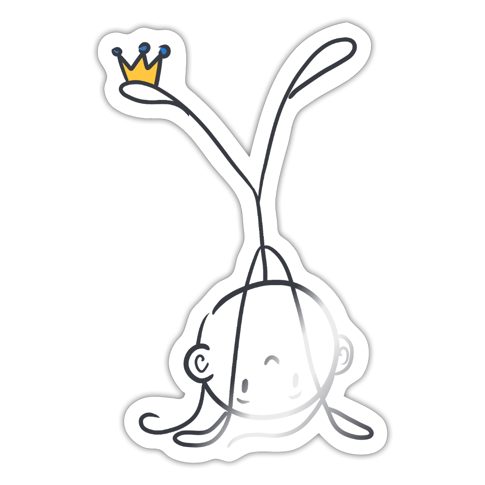 Seelenmännchen "Handstand Edition" - Sticker (groß) - Weiß glänzend
