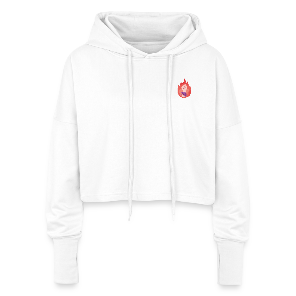 It's a Beautiful Day to Smash the Patriarchy Backprint - Cropped Frauen Hoodie - Weiß