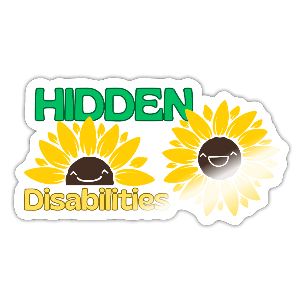 Hidden Disabilities "Sunflower Smile Edition" - Sticker (groß) - Weiß glänzend