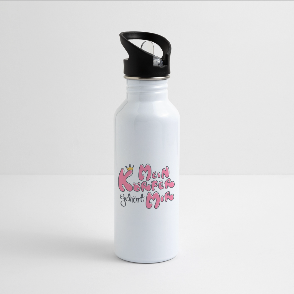 Mein Körper gehört mir "Pinke Edition" - Trinkflasche - Weiß
