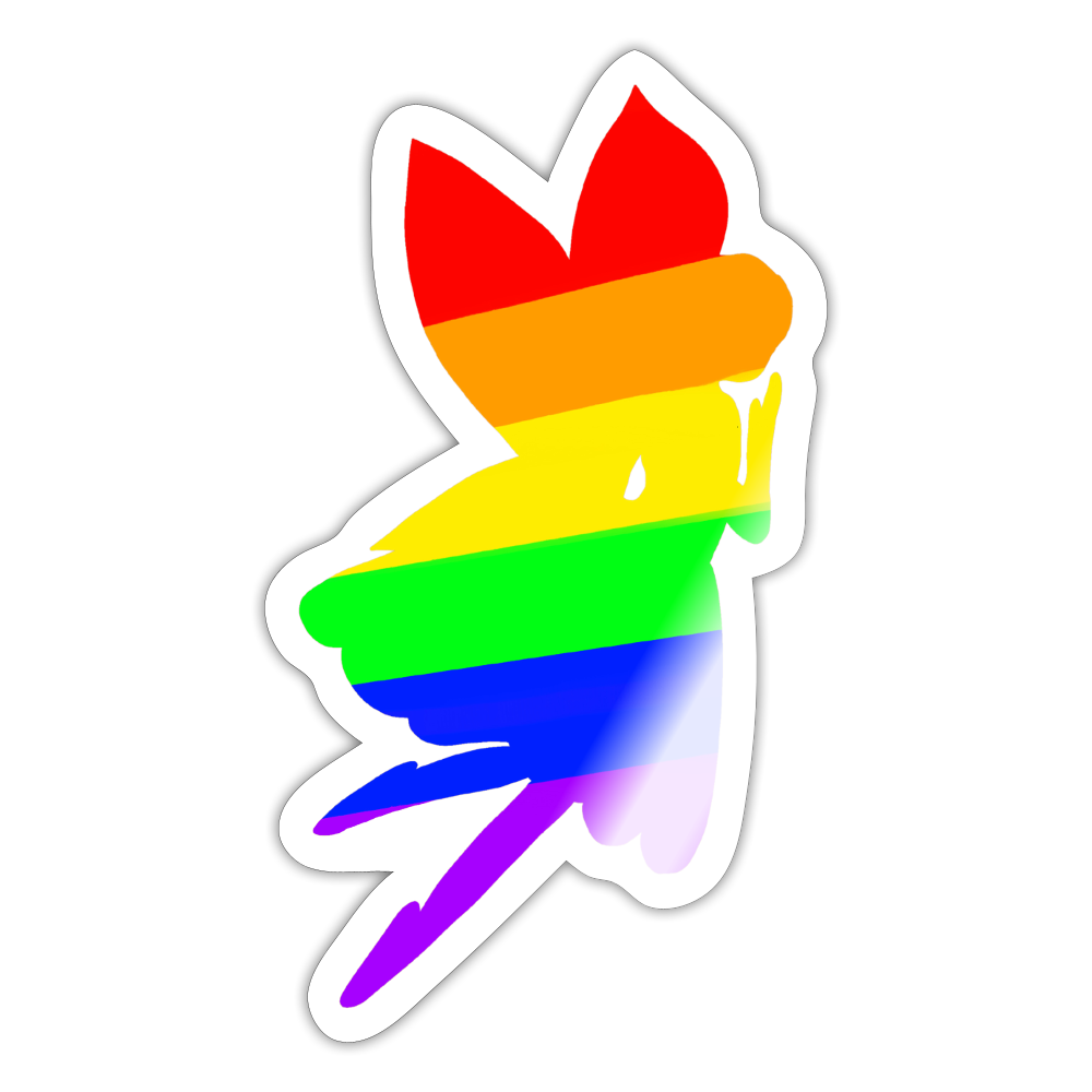 Regenbogen Fee - Sticker (groß) - Weiß glänzend