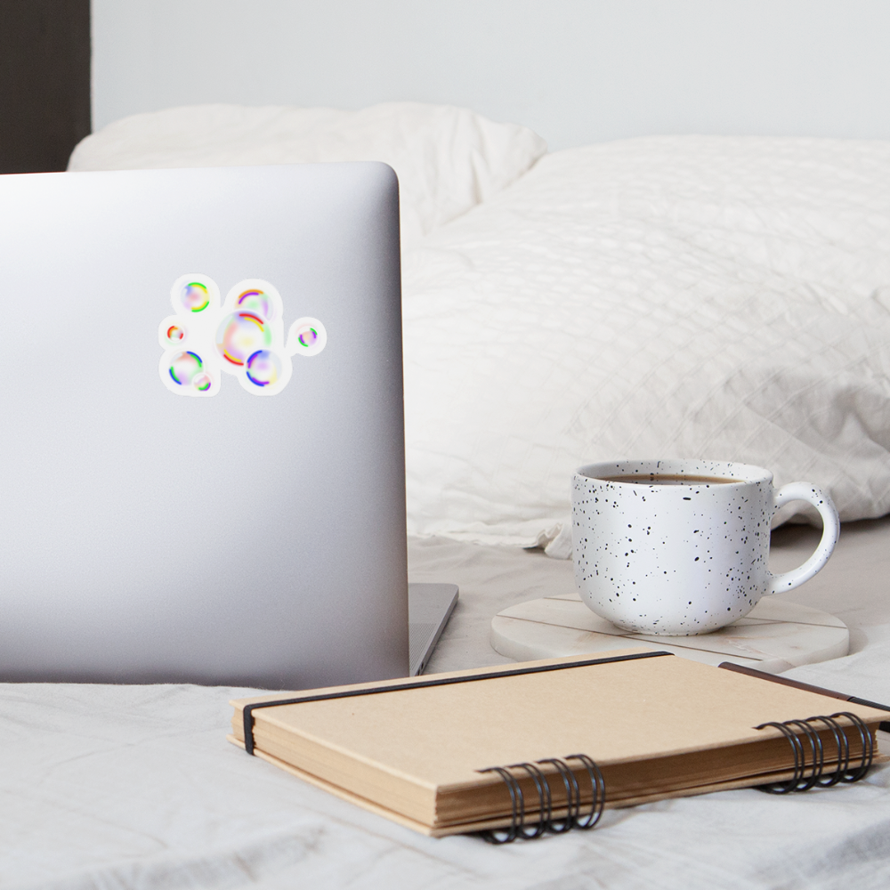Regenbogen Seifenblasen Sticker (groß) - Mattweiß