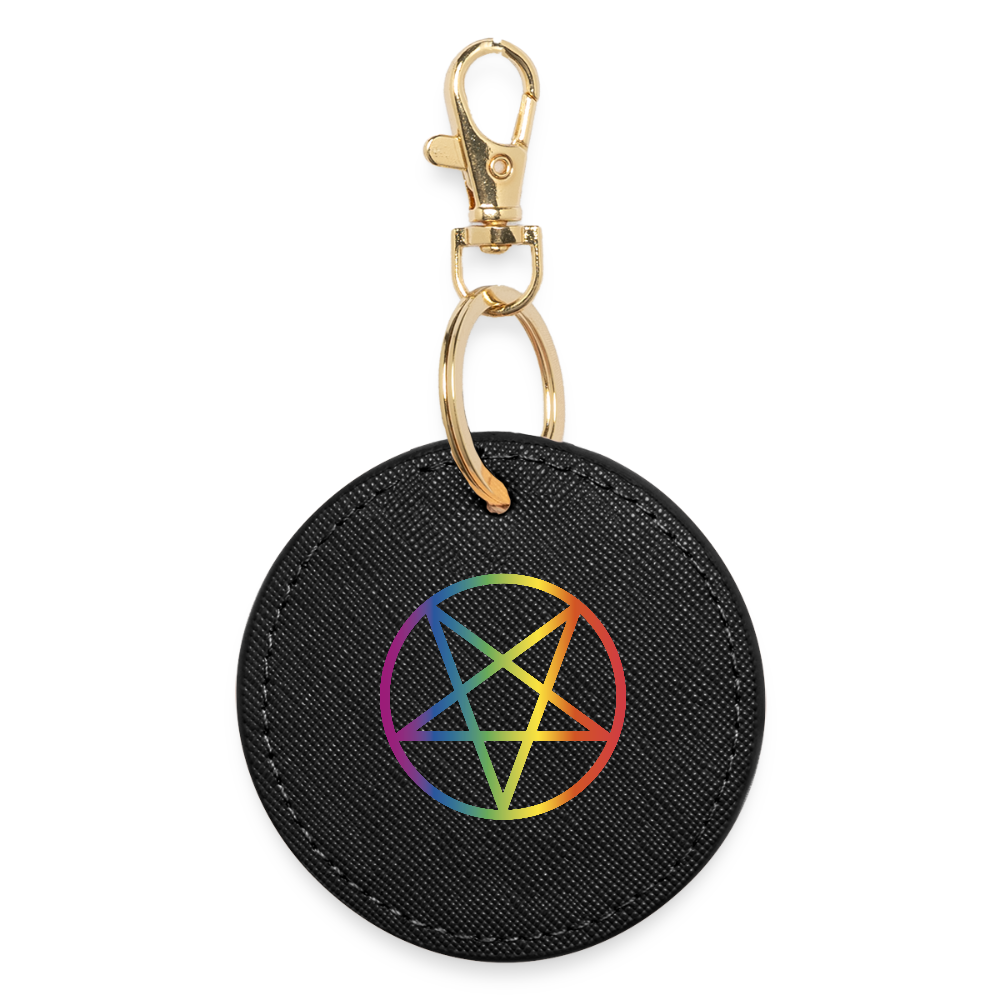 Regenbogen Pentagramm - BOUTIQUE Schlüsselanhänger - Schwarz