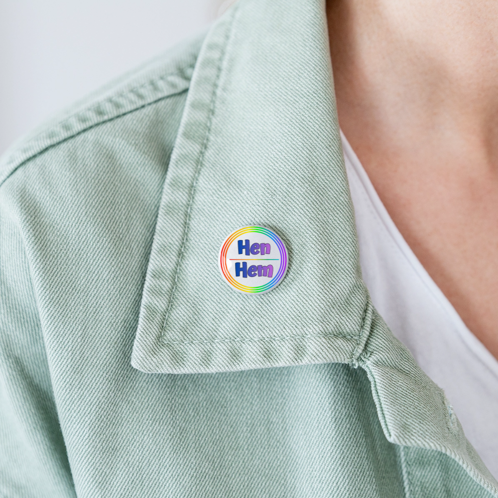 Hen/Hem Pronomen Regenbogenkreis - Buttons klein 5x - Weiß