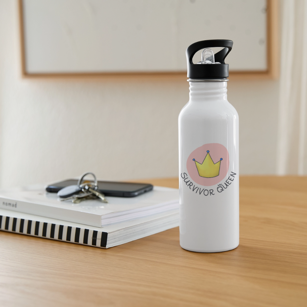 Survivor Queens Logo "Schriftzug Edition" - Trinkflasche - Weiß