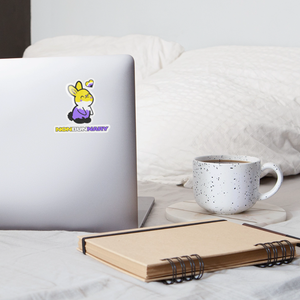Nonbunnary - Sticker (groß) - Weiß glänzend