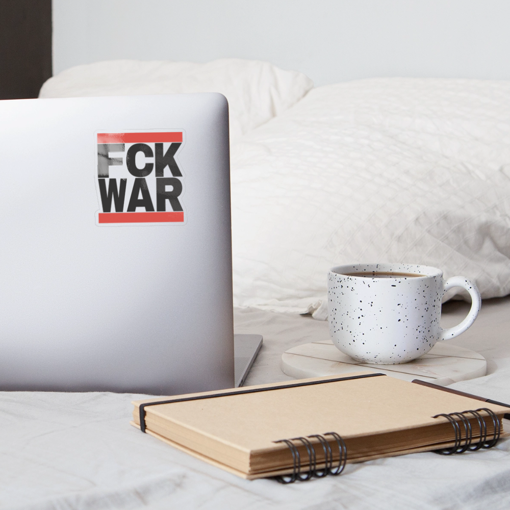 FCK WAR (schwarze Schrift) - Sticker (groß) - Transparent glänzend