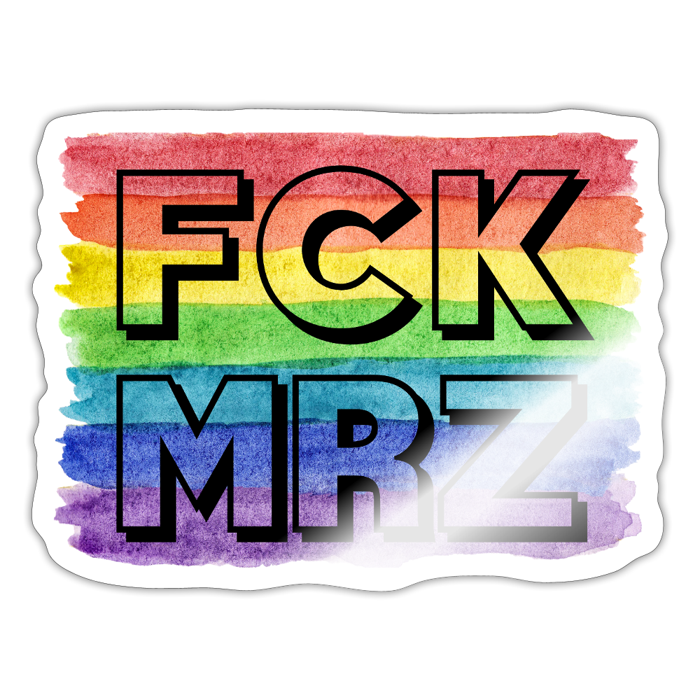 FCK MRZ "Rainbow Resistance Edition" - Sticker (groß) - Weiß glänzend