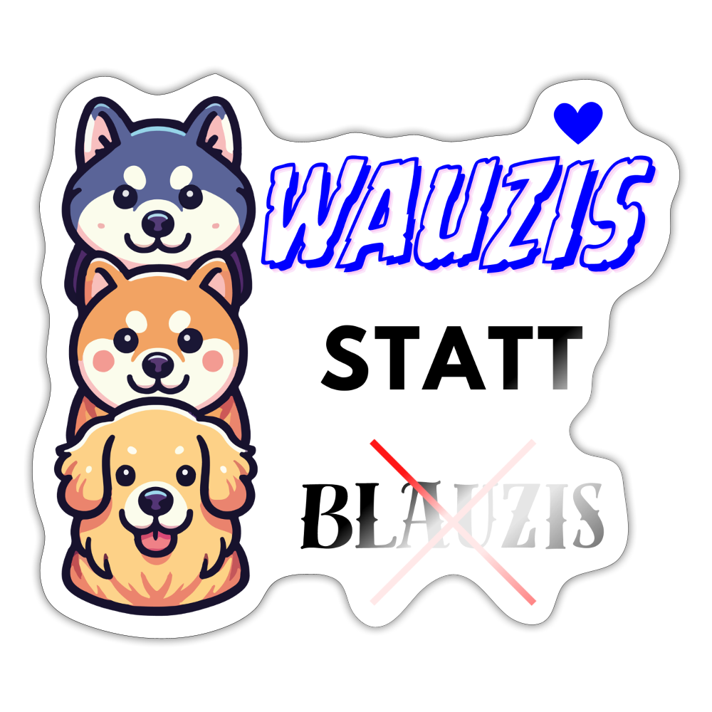 Wauzis statt Blauzis - Sticker (groß) - Weiß glänzend