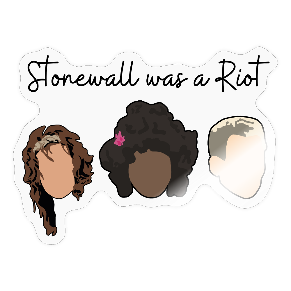 Stonewall was a Riot "Icons Edition" (dunkel) - Sticker (groß) - Transparent glänzend