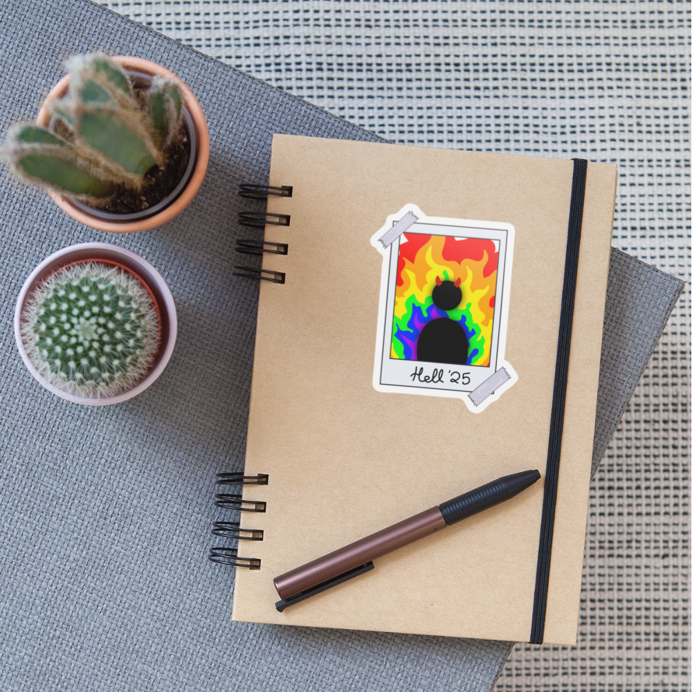 Queer in Hell '25 - Sticker (groß) - Mattweiß