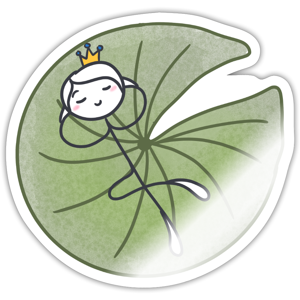 Seelenmännchen "Seerosenchillung Edition" - 1x Sticker (groß) - Weiß glänzend