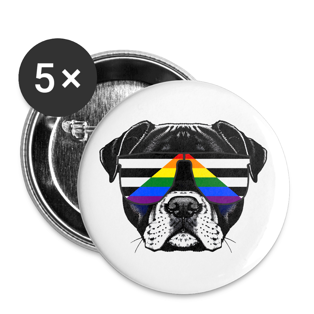 Straight Ally Doggo - Buttons klein 5x - Weiß