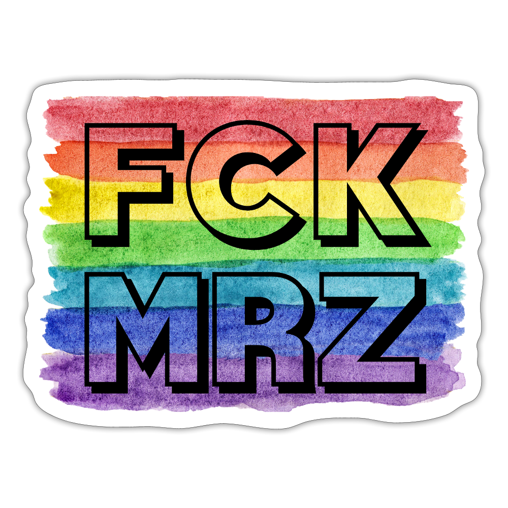 FCK MRZ "Rainbow Resistance Edition" - Sticker (groß) - Mattweiß