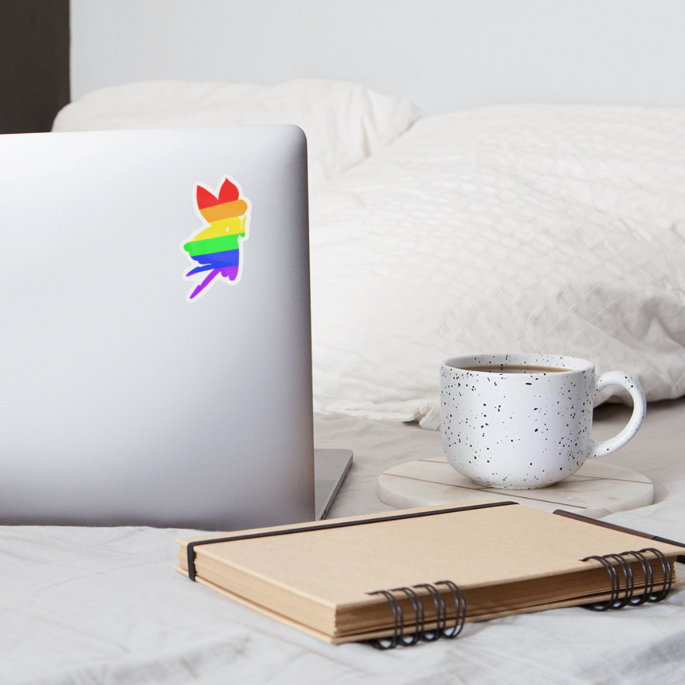 Regenbogen Fee - Sticker (groß) - Weiß glänzend