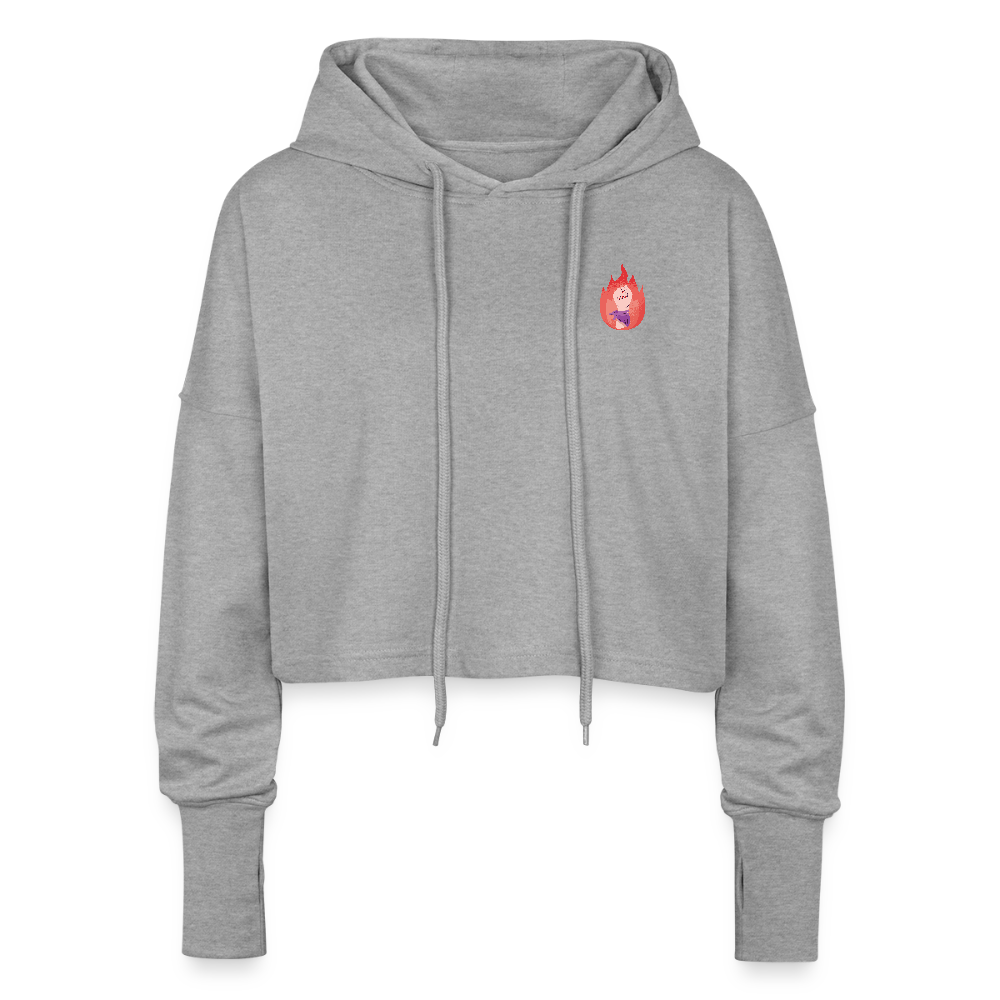 It's a Beautiful Day to Smash the Patriarchy Backprint "Frauen" Cropped Hoodie - Grau meliert