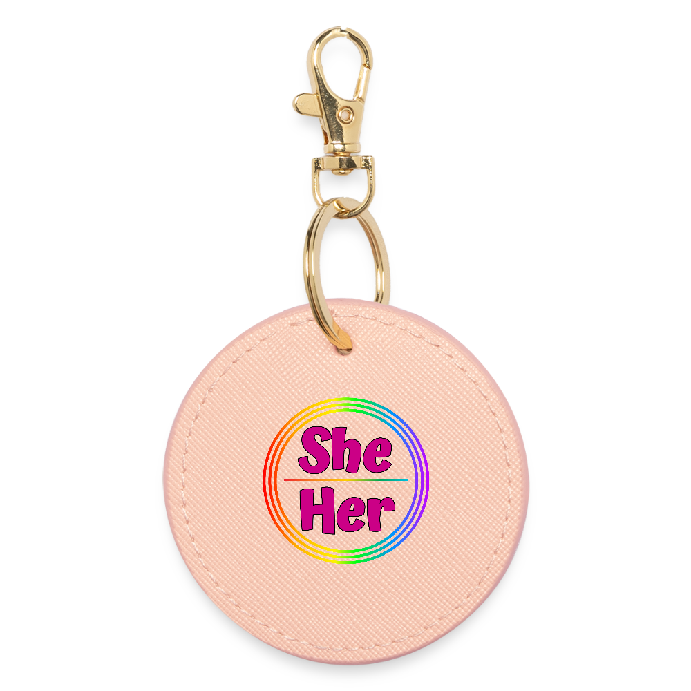 She/Her Pronomen Regenbogenkreis - BOUTIQUE Schlüsselanhänger - Hellrosa